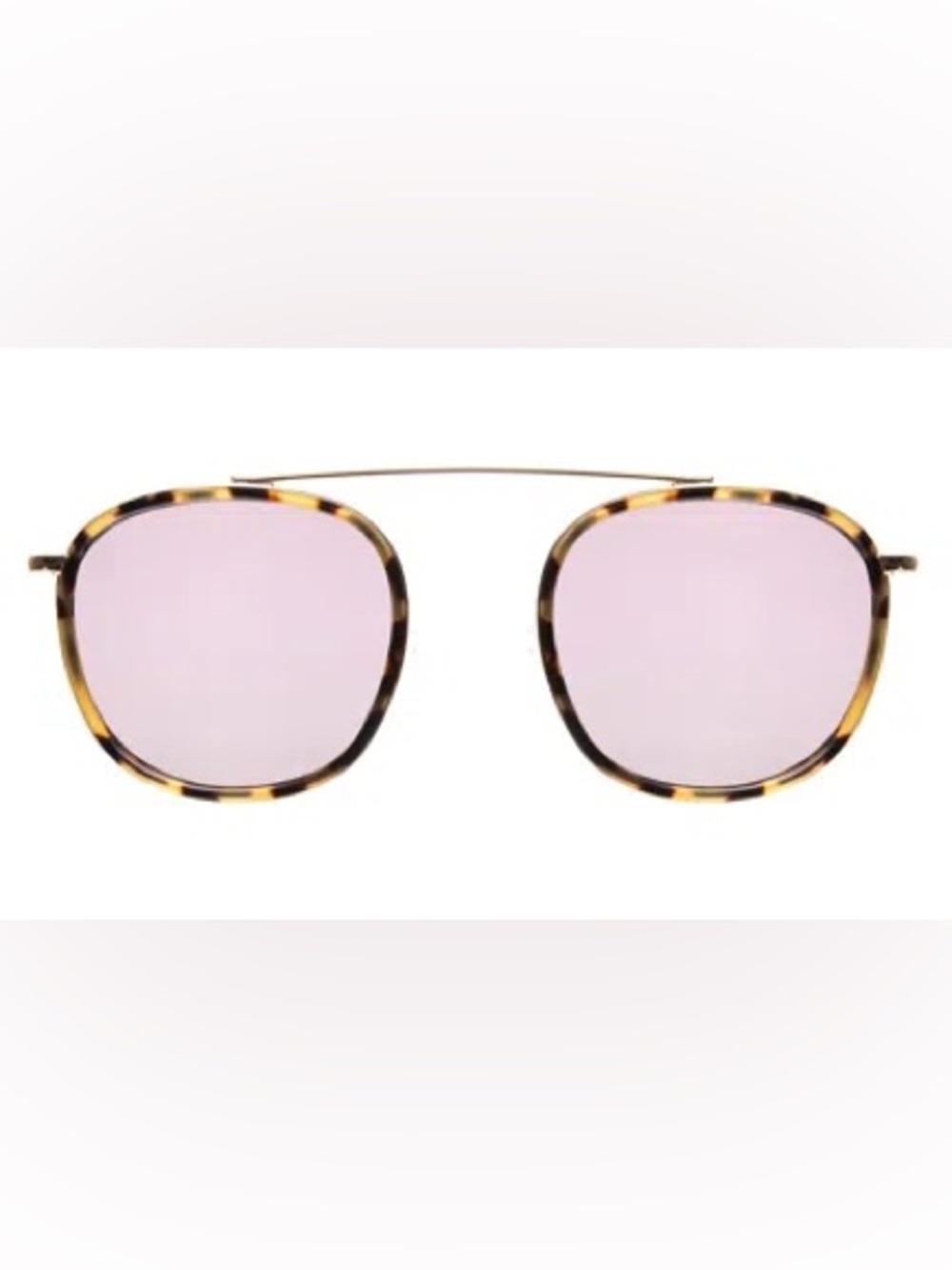 Illesteva Mykonos Ace Gold Metal Frame Sunglasses with Pink Mirror Lens